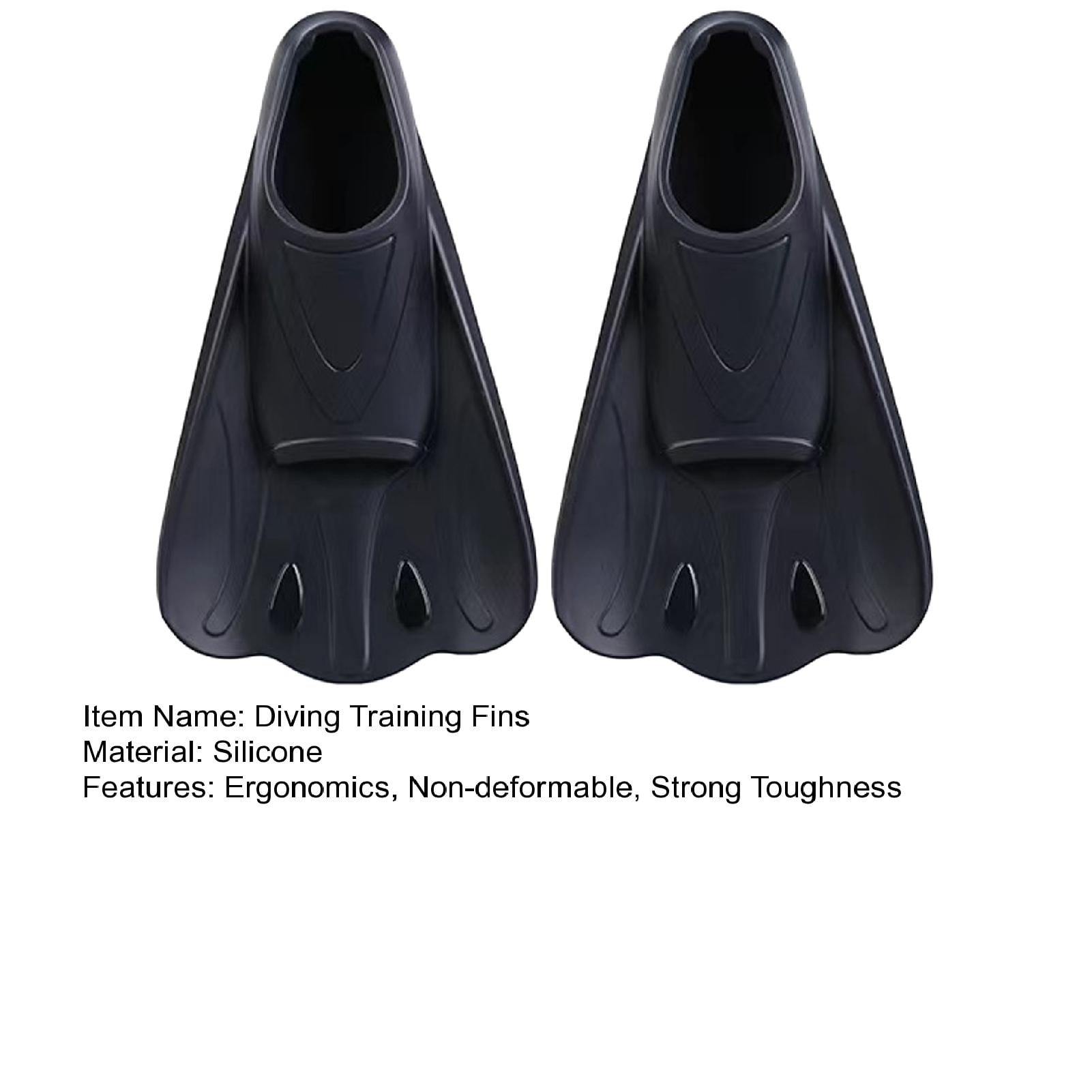 Opolski 1 Pair Swim Fins Comfortable Non-slip Ergonomics Professional Auxiliary Training Silicone Short Swimming Training Flippers Water Sports Macaroon