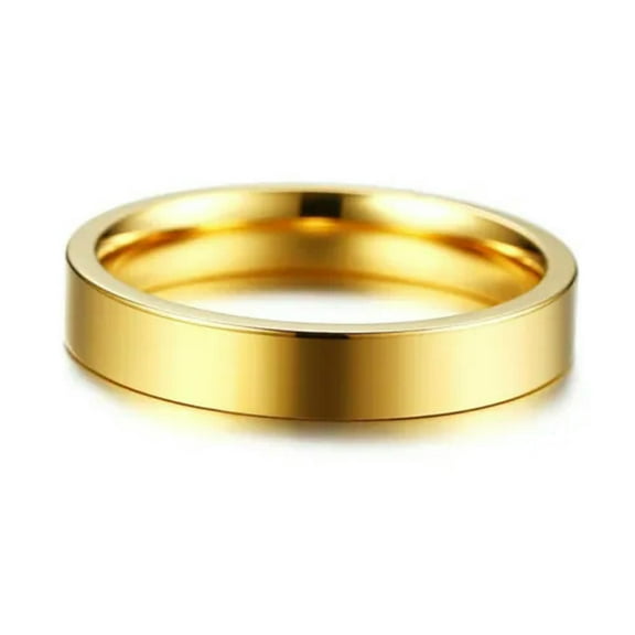 EOEMY 4mm Silver/Gold/Rose Gold Band Women'S Stainless Steel Wedding Ring Size 6/7/8/9