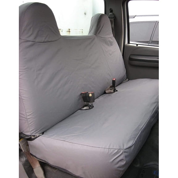 F236-C8 1999-2007 Ford F250-F550 Regular, Xcab and Crew Cab Pickup Truck Front Solid Bench Seat with Molded Headrests in Gray Endura