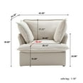thumbnail image 5 of Sdorens Modular Sectional Sofa,Modern Linen Fabric Couch Free Combination Sofa,1-Seat Single Sofa for Living Room,Beige, 5 of 14