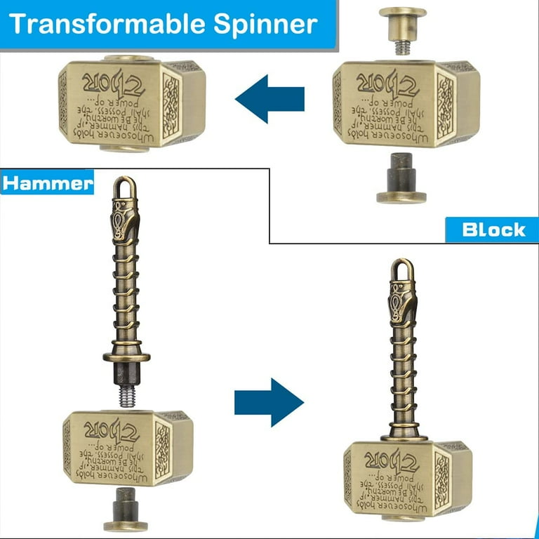 Transformable Hammer Fidget Spinner Toy for Kids Adults Metal