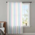 thumbnail image 4 of Colorful Striped Sheer Curtains 45 Inches Long, Rainbow Color Stripes Light Filering Curtains, Breathable Simi Curtain Privacy Drapes for Kitchen Bathroom Lightweight Small Window Treatment, 4 of 9