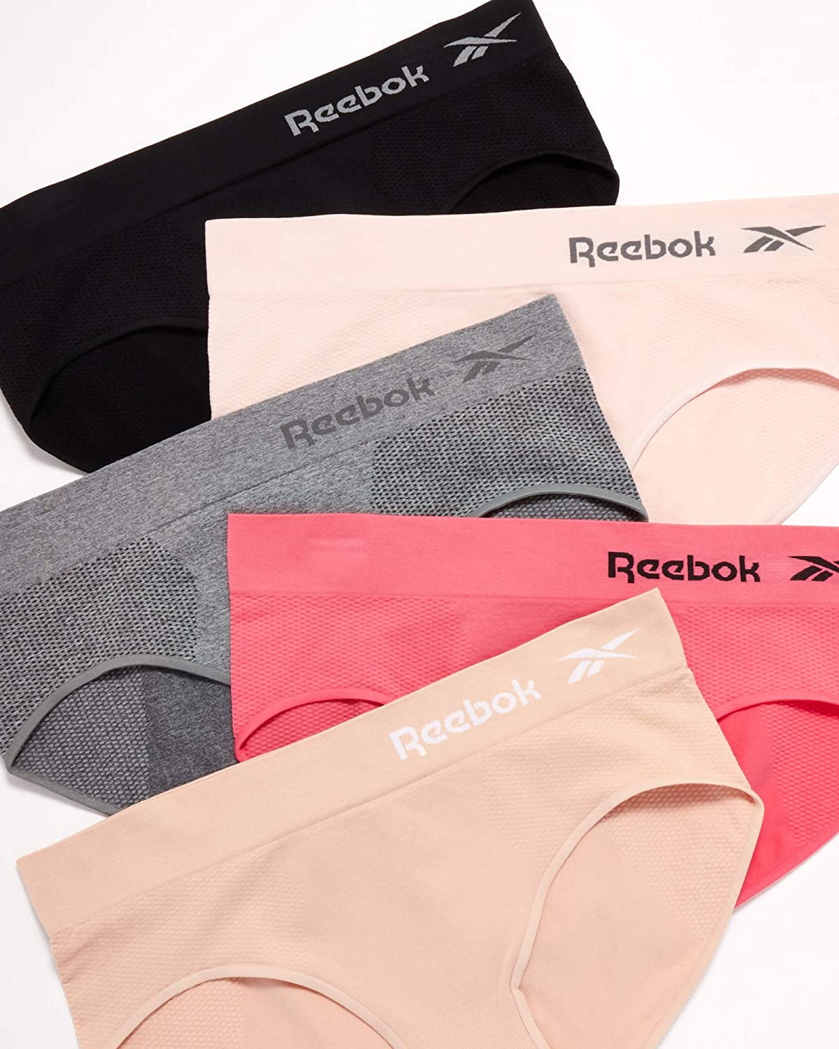 Reebok Women's Underwear Seamless Hipster Panties, 4-Pack 