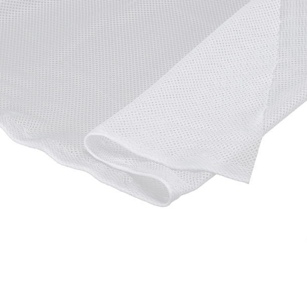Uxcell 59" Tela de Malla Ligeramente Elástica para Bolsillos de Mochila, Bolsas de Red para Ropa, Color Blanco, 2 Yardas