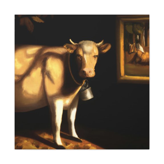 Cows in Moonlight Scene - Canvas