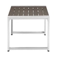 thumbnail image 2 of Outdoor Metal Coffee Table with Panel Design Brown and White, 2 of 2