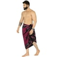 thumbnail image 4 of HAPPY BAY Men's Pareo Bath Trunk Swimming Dashiki Sarong Beach Wrap One Size Wine, Palm Tree Summer Vacation Party, 4 of 5