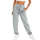 thumbnail image 2 of Gibobby pantalones de mujer Pantalones casuales estampados para mujer, deportivos, cintura cerrada, con cordones, cintura elástica, pantalones de pie pequeño, pantalones de chándal (Gris, M), 2 of 4