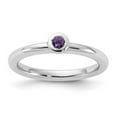 thumbnail image 3 of Auriga 925 Sterling Silver Rhodium-plated Amethyst Ring for Women Size- 9, 3 of 6