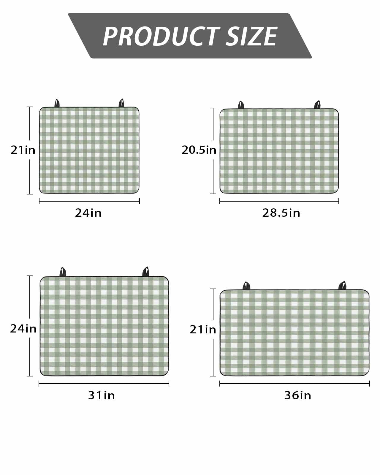 Stove Top Covers for Electric Stove, Sage Green Buffalo Plaid Glass Stovetop Cover Protector, Farmhouse Green White Checkered Induction Cooktop Protector Oven Mat for Kitchen Countertop 24"x21"
