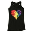 thumbnail image 3 of JINMGG Womens Tops under $5 Women's Casual Fashion Loose Round Neck Colorful Love Print Undershirt Tops Black XXXL, 3 of 4