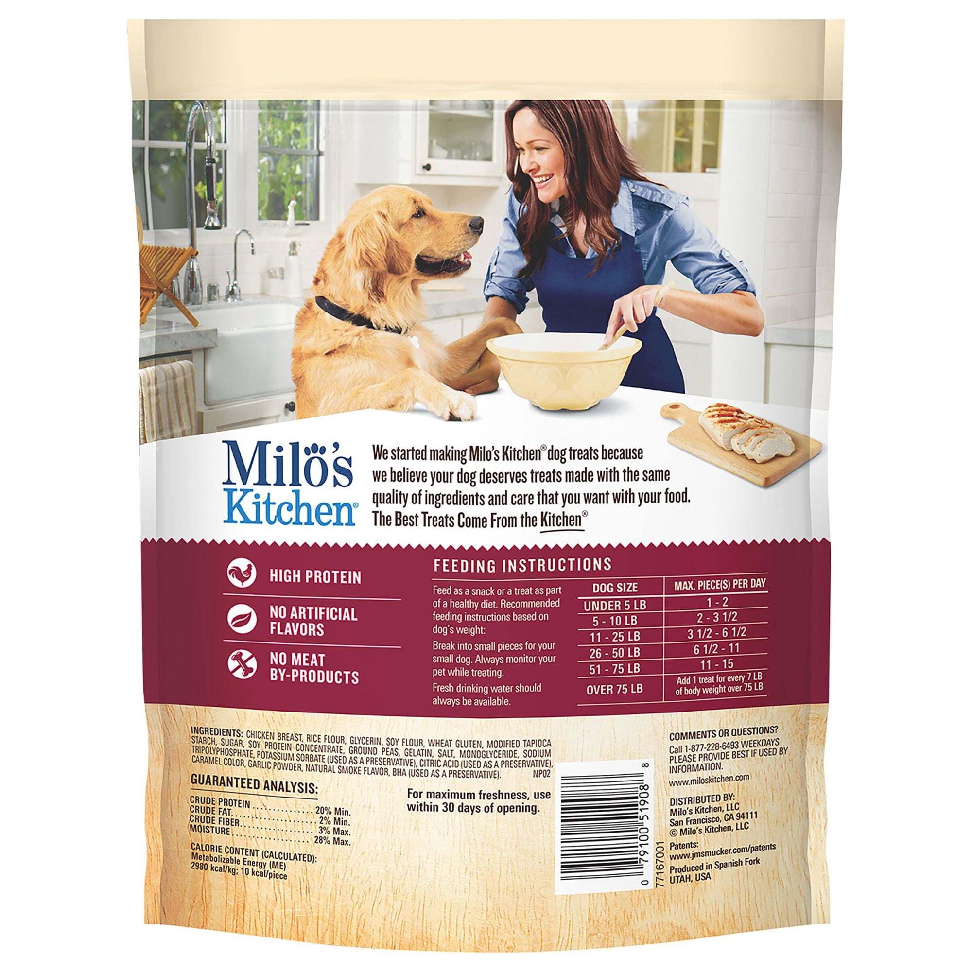 Milo's Kitchen Chicken Grillers Beef Recipe With Angus Steak Dog Treats, 15-Ounce Bag
