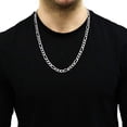 thumbnail image 4 of Solid Sterling Silver Figaro Link Diamond-Cut Pave .925 ITProLux Necklace Chains 3MM - 10.5MM, 16" - 30", Silver Chain for Men & Women, Made In Italy, Next Level Jewelry, 4 of 4