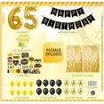thumbnail image 2 of 65th Birthday Decoration Black and Gold for Boy & Girl, 65th Cake Topper, 65th Party Supplies for Her and Him, 65th Birthday Photo Props, 2 of 5