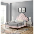 thumbnail image 1 of Modway Lit Plateforme Double en Velours de Performance Capitonné Gwyneth, Rose, 1 of 11