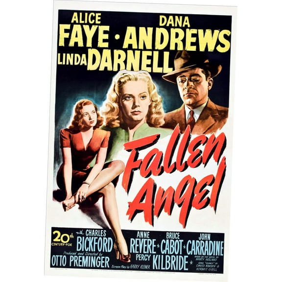 Fallen Angel Movie Poster 12x16 Print on Metal Sign 12in x 16in Multi-Color Square Adults AB Posters