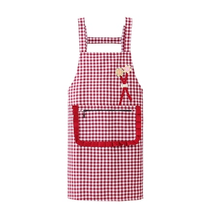 Kraoden Waterproof Kitchen Apron Unisex Oil-proof Dirt-resistant Adjustable Straps Stylish Design with Pockets Durable Polyester for Home Cooking