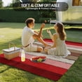 thumbnail image 4 of Red Pink Outdoor Rug 6x9 Ft - Reversible Patio Rug Outdoor Camping Rugs, Farmhouse Wood Grain Vintage Brown Striped Washable Indoor Outdoor Area Rugs, Non-Slip Outdoor Carpet Runner for Deck/Porch, 4 of 8