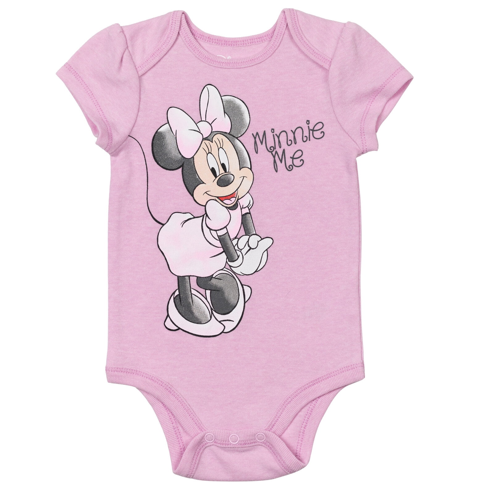 Disney Minnie Mouse Infant Baby Girls Cosplay Bodysuit Pants Bib and Hat 4 Piece Outfit Set Newborn to Infant