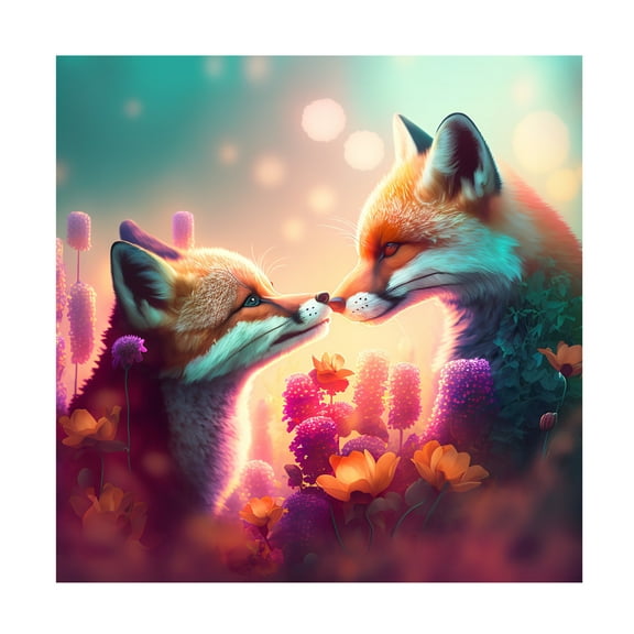 Canvas Wall Art - Ray Heere 'Woodland Animals 6' Wall Art for Living Room, Bedroom, or Office Décor by Trademark Fine Art - 14 x 14 Inches