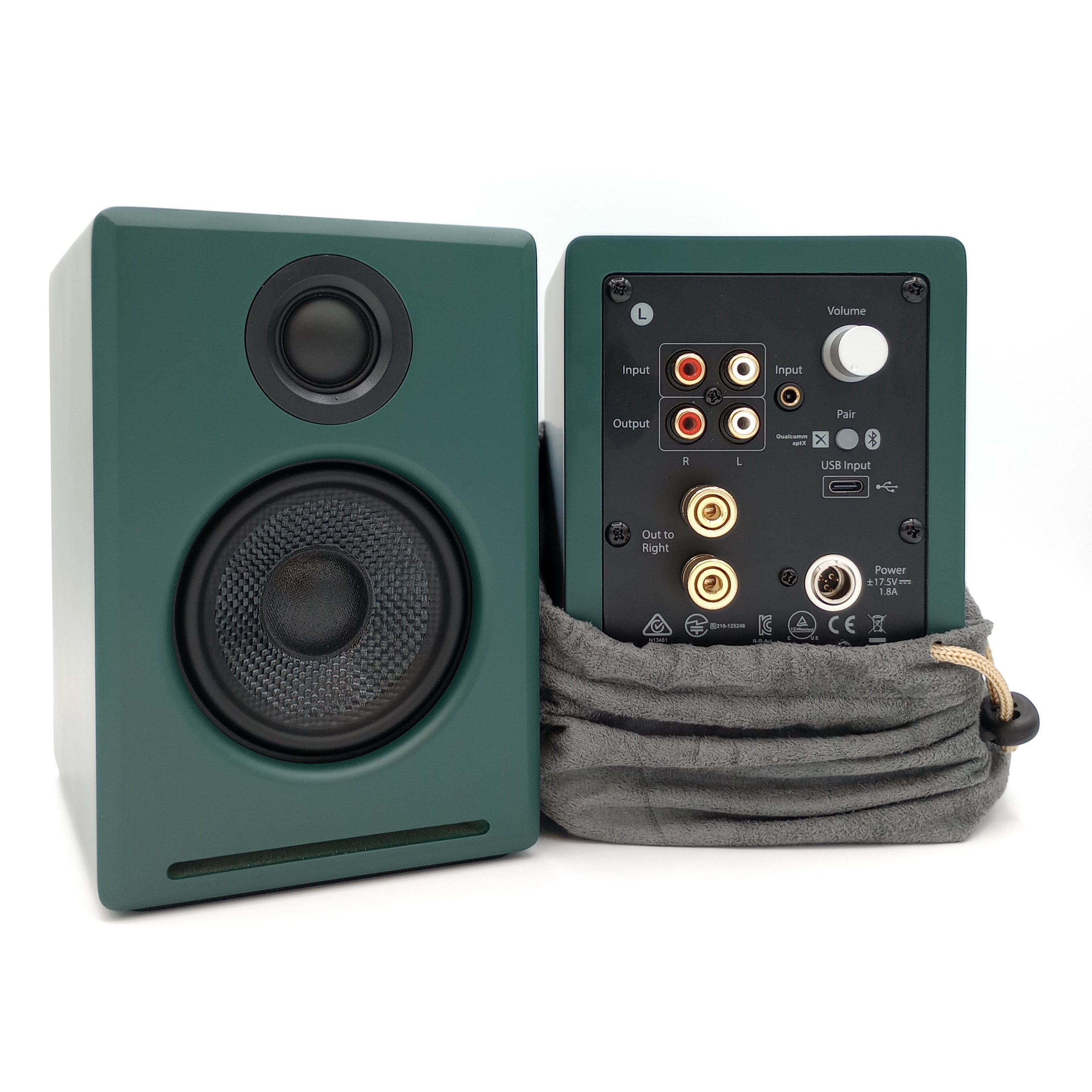 Audioengine A2 24 Bit Hi Res Desktop Speakers with Bluetooth - Pair (Green)