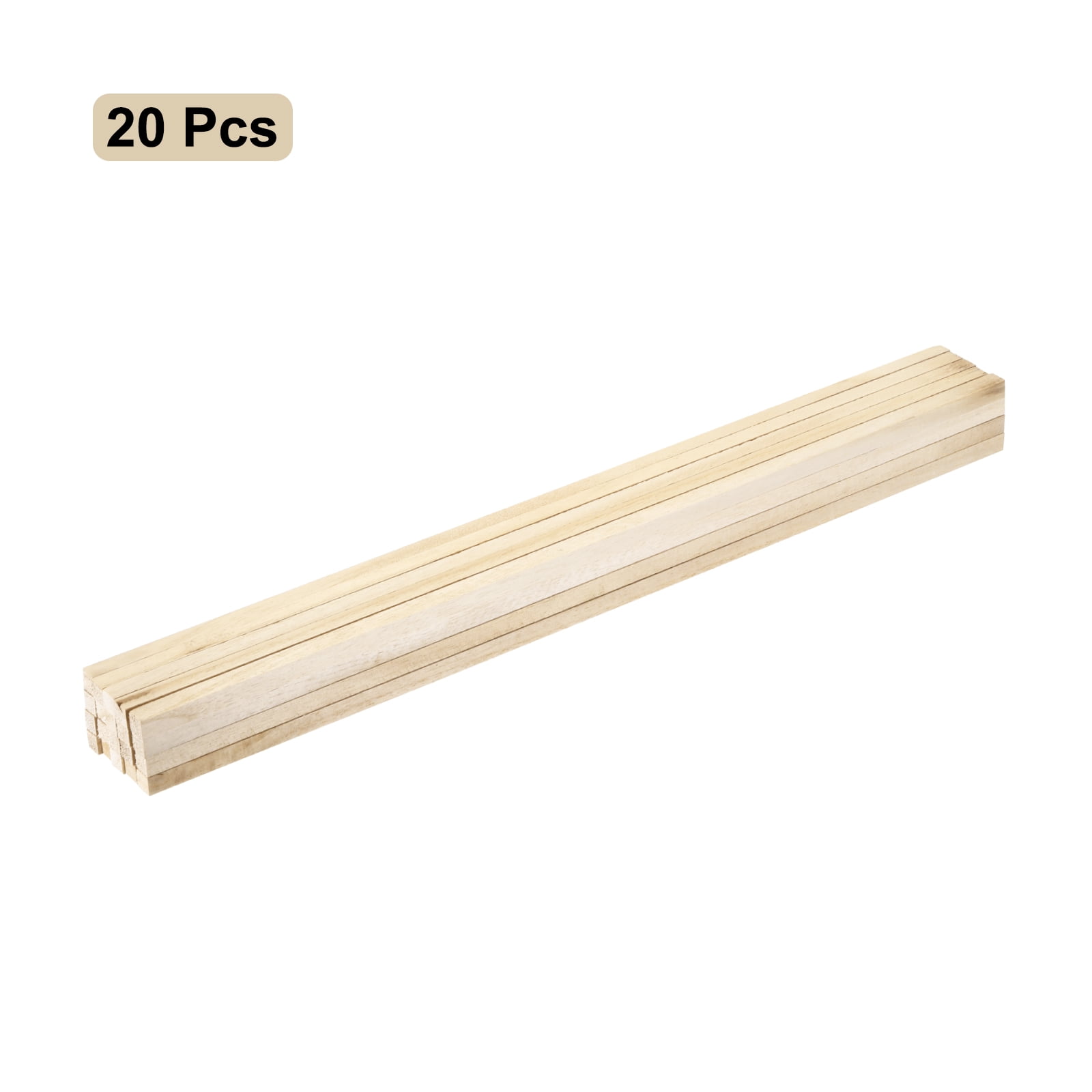 Square Wooden Sticks, 20"x0.4"x0.4" Dowel Rod Unfinished Hardwood Stick Craft Twigs Log Stick for DIY Crafts 20pcs