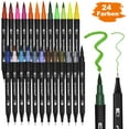 thumbnail image 4 of NOGIS Art Brush Pens Art Markers 24-Pack, Brush Tips and Fine Point Art Marker Colored Set, Good for Journal, Calligraphy, Planner, Coloring Book, 4 of 7