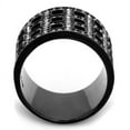 thumbnail image 3 of RareGem TK2155 - IP Black(Ion Plating) Stainless Steel Ring with Top Grade Crystal in Black Diamond, 3 of 4