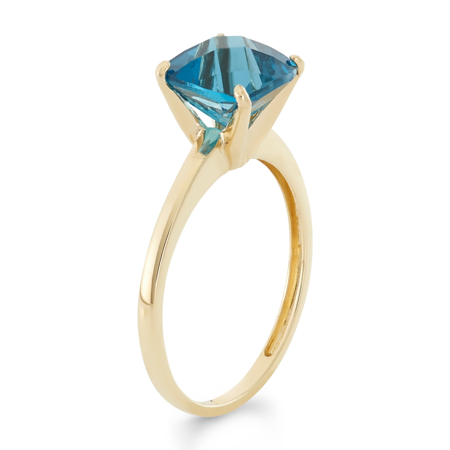 10k gold cushion cut gemstone ring