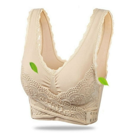Women Lace Front Cross Side Buckle and Removable Pad Tank Top Yoga Sports Bra