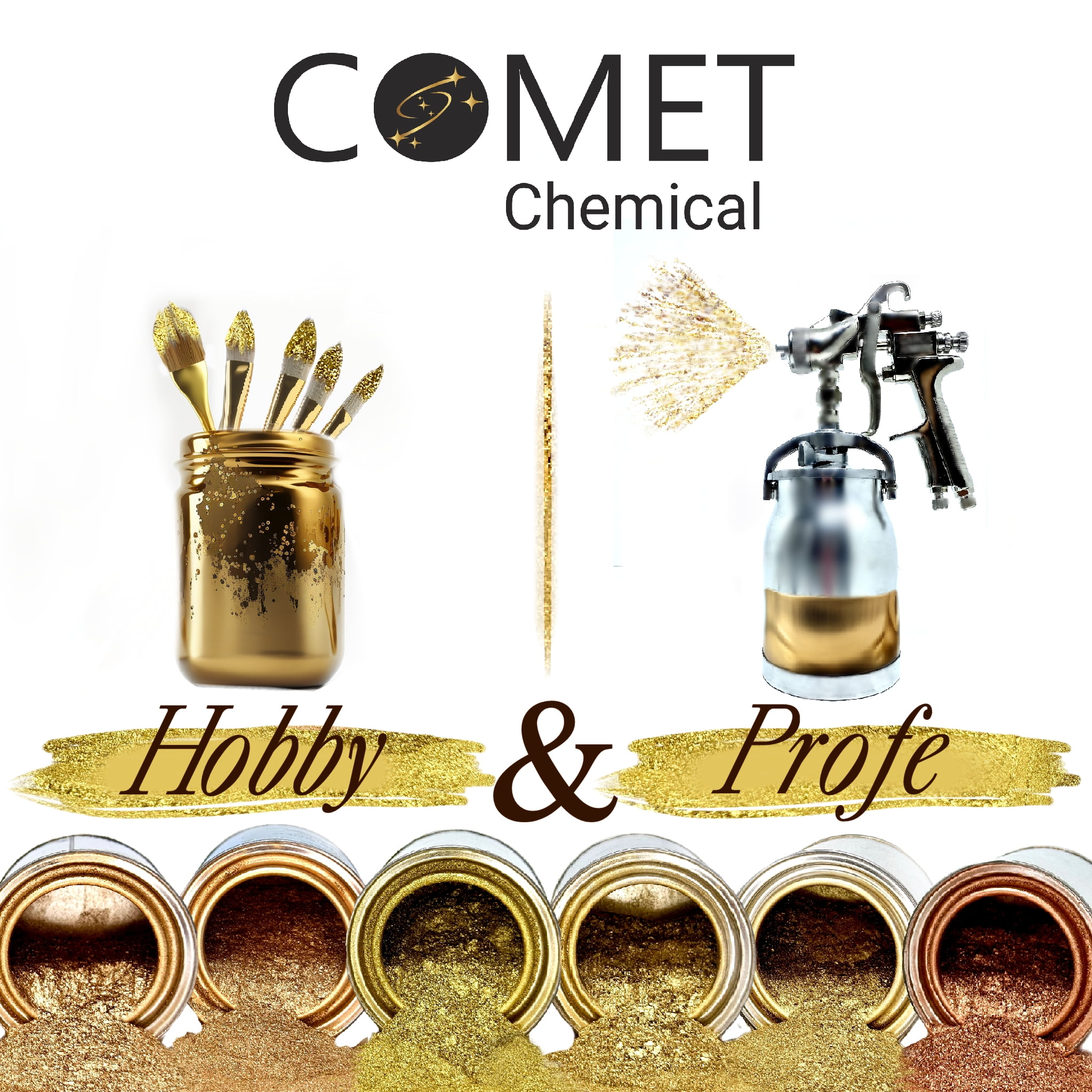 COMETCHEMICAL Metallic Pigment Copper (0.44lb), Solvent, Epoxy Resin, Painting
