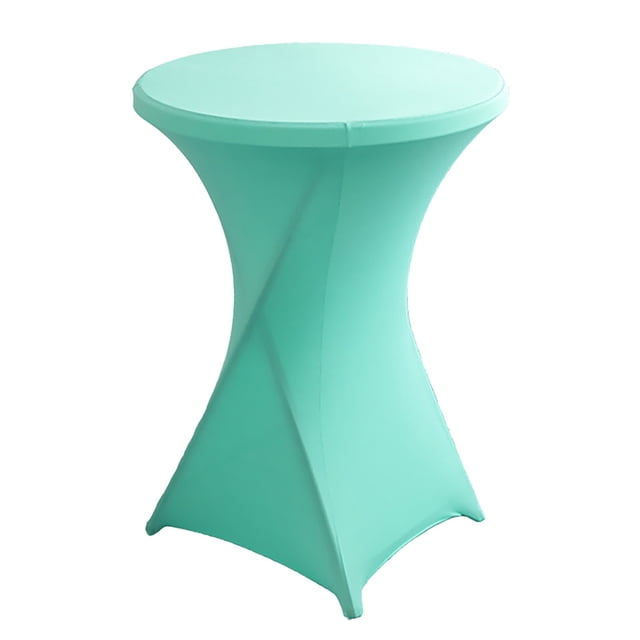 Clearance! 43.3x23.6 Inch Spandex Round Tablecloth Cocktail Blue Table Covers Fitted Stretch Tablecloth for Wedding Banquet Party Birthday Table Cloth,G