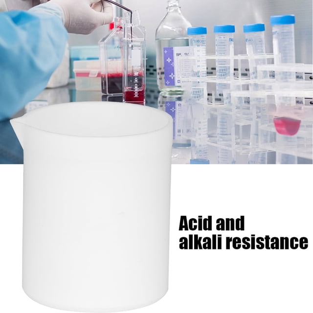 Vaso de precipitados resistente a ácidos y bases PTEE Vaso de precipitados blanco de alta lubricación no pegajoso Taza medidora (50 ml)