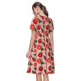 thumbnail image 2 of Bixox Robe d'Été à Manches Courtes pour Femmes Robe Ample Longueur Genou avec Poches-Tomates, 2 of 7