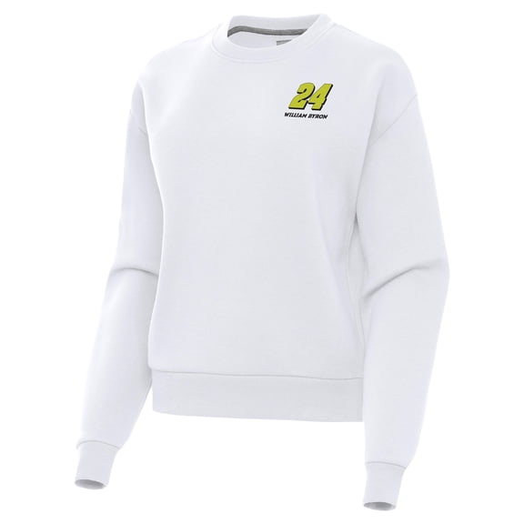 Women's Antigua  White William Byron-Victory Pullover Sweatshirt