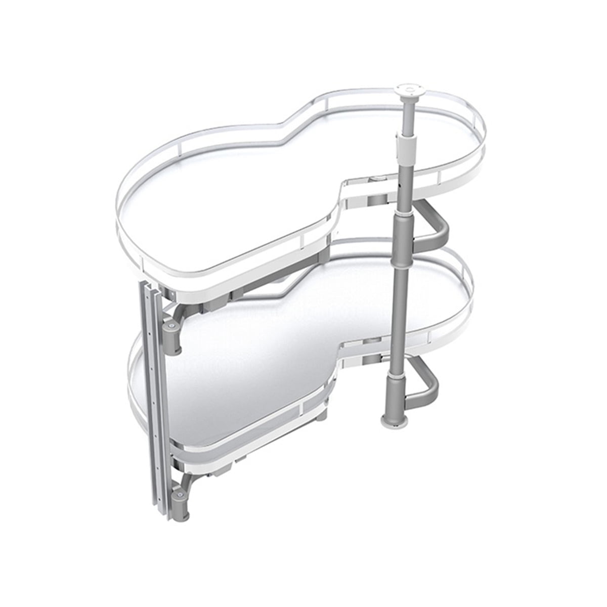 kidney style swing storage unit full softclose 2 trays RIGHT HANDED swing tray 