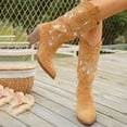 thumbnail image 6 of SACFOF Cowgirl Boots Women Chunky Heel Knee High Cowboy Boots Mid Calf with Chunky Heel Retro Embroidery Western Boots, 6 of 7
