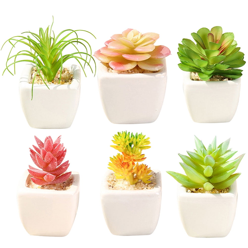 1pc Square Mini Ceramic Succulent Plant Flower Bonsai Pot Home Office Desk Decor 