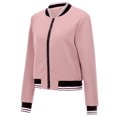 thumbnail image 5 of DOPI winter coats for women Women's Long Sleeve Baseball Shirt Zip Jacket Baseball Jacket Casual Jacket Pink + US:12, 5 of 5