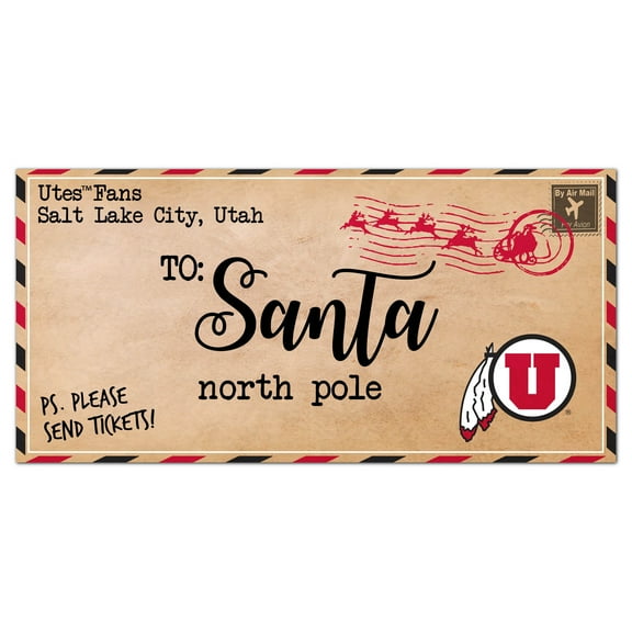 Utah Utes 6'' x 12'' Letter to Santa Sign