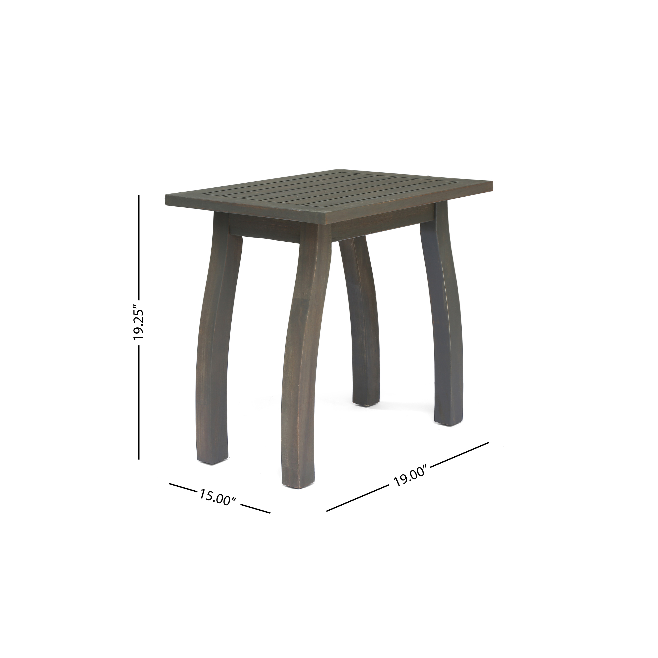 Aliya Outdoor Acacia Wood Rocking Chair and Side Table Set, Gray - image 2 of 4