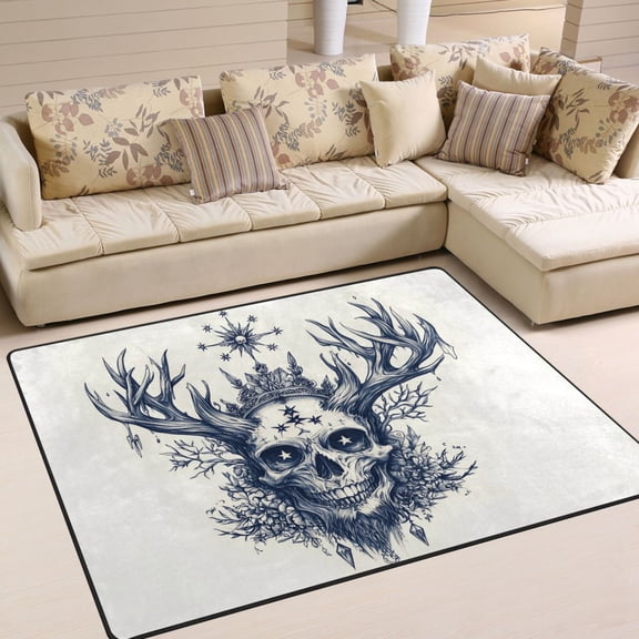 BZSMCE Vintage Area Rugs Design Skeleton Pattern Creative Area For Home