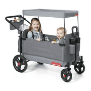 SACVON All-Terrain Stroller Wagon for kids with Canopy, Parent Organizer, Adjustable Handlebar, 2 Cup Holders