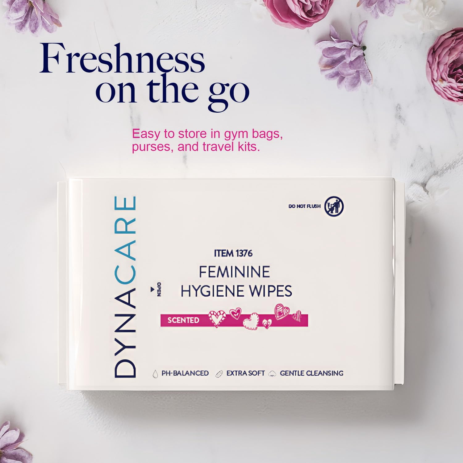 Dynarex HerCare Feminine Wipes, Extra Soft and Gentle Personal Care Wipes, Scented, 480 Count