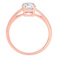 thumbnail image 2 of 1 ct Oval Cut White Sapphire Solitaire 14K Rose Gold Womens Engagement Ring, 2 of 5