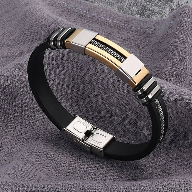 Fiudx Pulsera Energética, Pulsador Flexible de Acero y Titanio, Elegante Diseño de Apertura Magnética, Ajuste Cómodo y Antialérgico, Accesorio de Moda Hombre y Mujer, Idea de Regalo para Mejorar Tu P