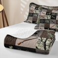 thumbnail image 4 of Manfei Woodland Moose Quilt Full, Folk Fashion Buffalo Full Bedspread Sets, Dark Brown Green, Black Reversible, 3pcs, 1 Coverlet and 2 Pillowcases, 4 of 7