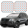 thumbnail image 2 of Bingfone Red Blue Polka Dots Windshield Sun Shade 2-Piece Foldable Car Front Window Sunshade For Most Sedans Suv Truck - Auto Sun Blocker Visor Protector Blocks Max Uv Rays - Large, 2 of 7