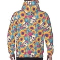 thumbnail image 7 of Salouo colorful Skull sunflower Pattern Men's Fall Hoodie Sweatshirt,Sport Hoodie with Pockets for Men Pullover Casual Hooded Sweatshirt-Small, 7 of 7