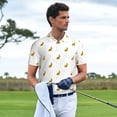 thumbnail image 6 of Balery Gold Rabbit Printed Men’s Short Sleeve Polo Shirt, Midweight Men's Shirt,Golf Polo shirts -, 6 of 9